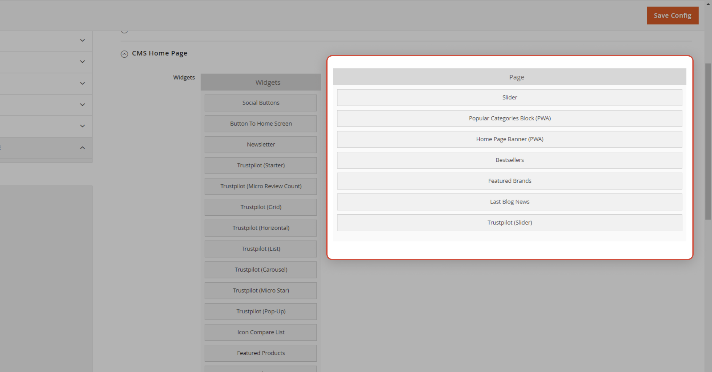 A page builder is shown in the Magento admin panel for GoMage PWA Storefront