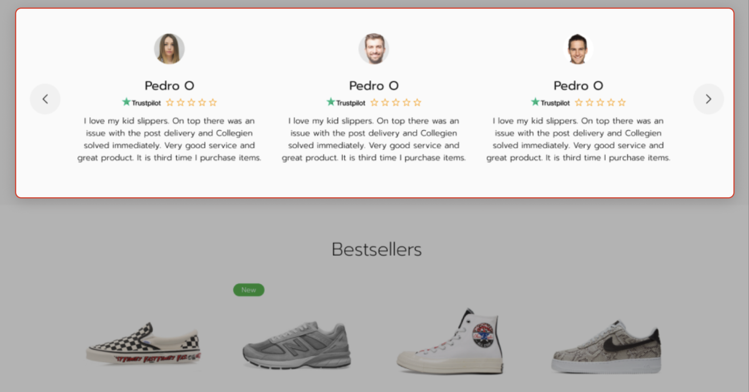 Product reviews on the GoMage PWA Storefront implemented with Trustpilot