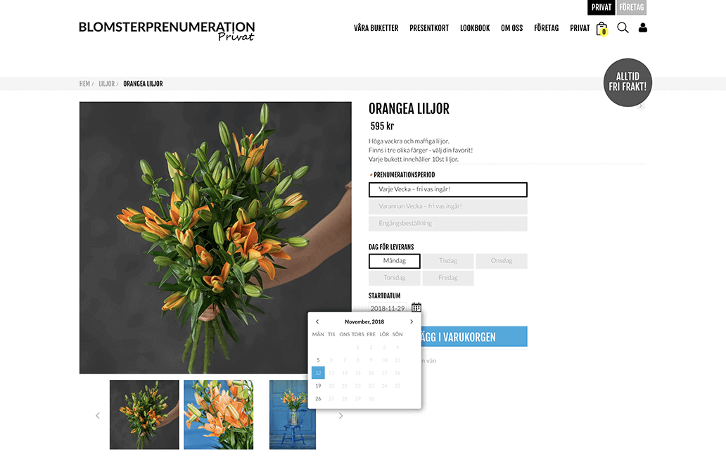 Blomsterprenumeration Produt Calendar