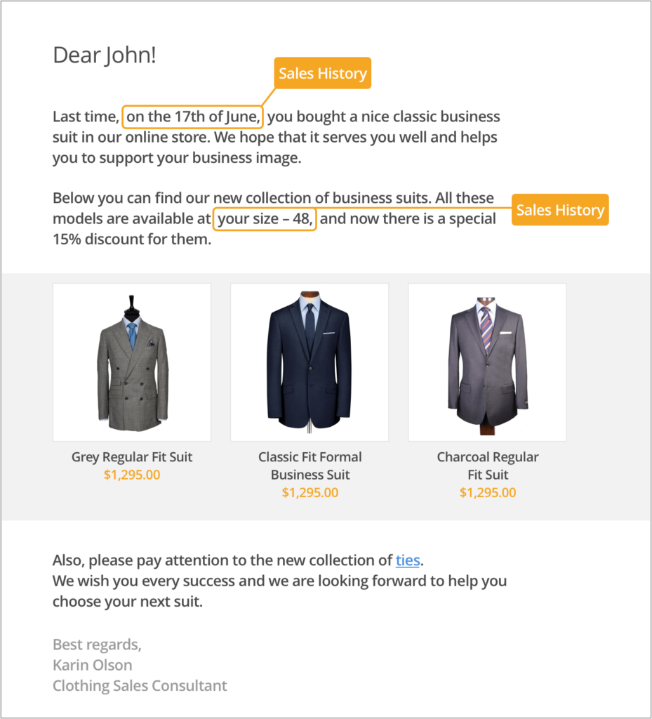 email personalization example