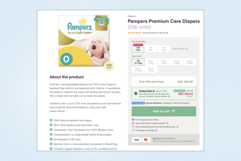 product page CTA