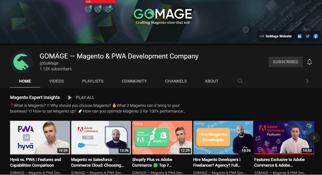 GOMAGE YouTube channel Picture